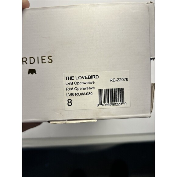 Birdie The Lovebird Open Weave Mule/Slide Flat Top Bow Red SZ 8 New in Box - Picture 7 of 7